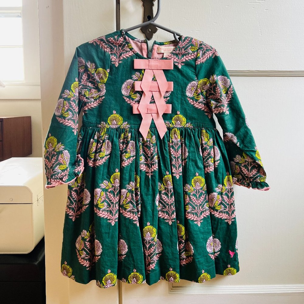 Pink Chicken Hunter Green Floral Hermoine Dress